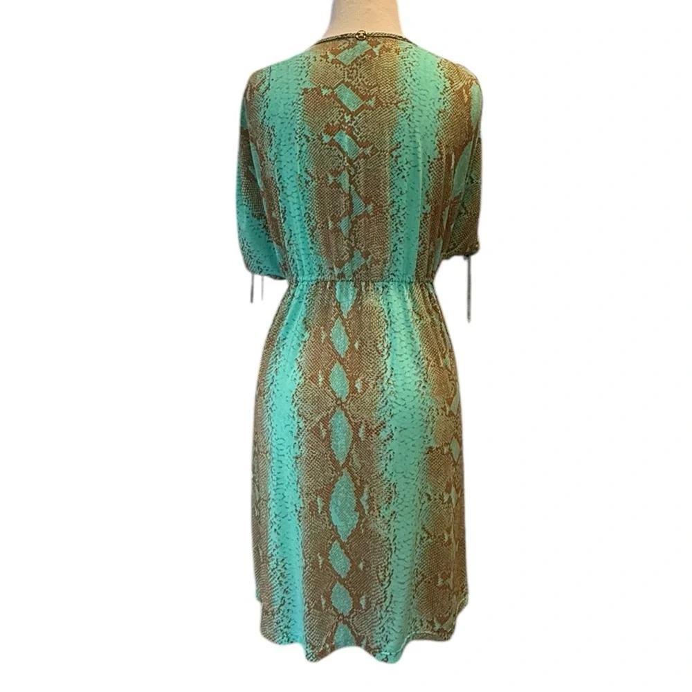ViX by Paula Hermanny Snakeskin Print Beach Coverup Drawstring Deep V Neck Large - Picture 3 of 14